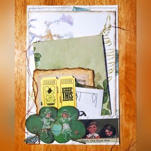 🍀 HAND CRAFTED ST. PATRICK'S DAY ephemera pocket